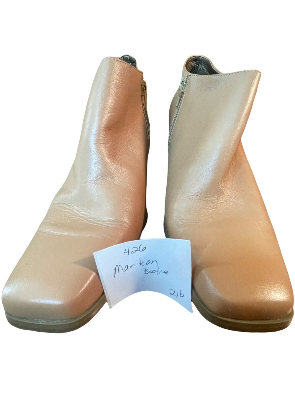 Markon booties size 10M Fanta Leather side zip